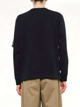 Cotton Jersey L/S T-Shirt in Navy/Dark Khaki