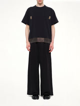 Cotton Jersey T-Shirt in Navy/Dark Khaki