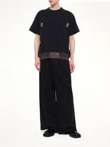 Cotton Jersey T-Shirt in Navy/Dark Khaki