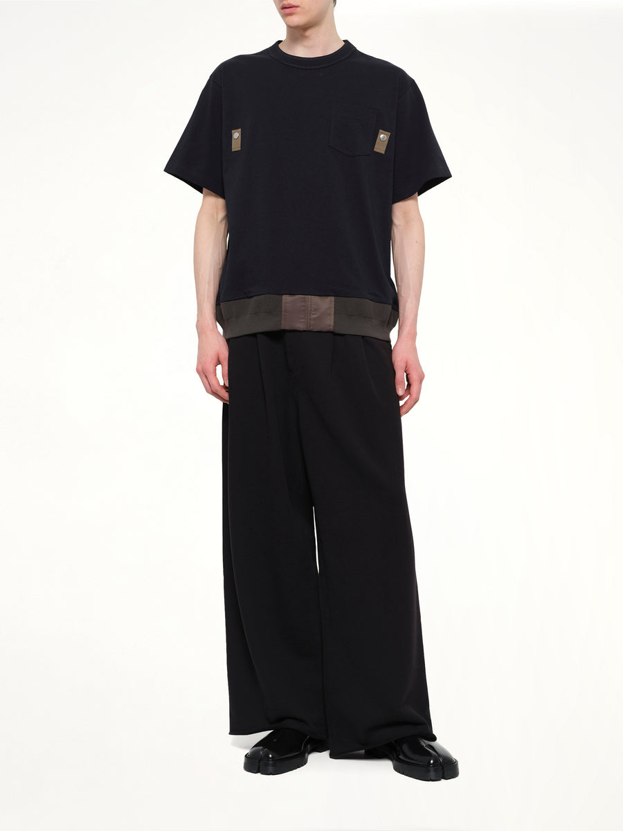 Cotton Jersey T-Shirt in Navy/Dark Khaki