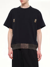 Cotton Jersey T-Shirt in Navy/Dark Khaki