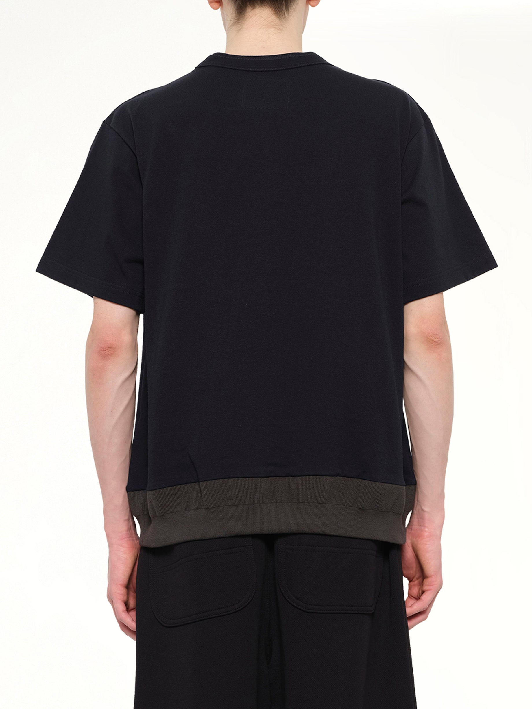 Cotton Jersey T-Shirt in Navy/Dark Khaki