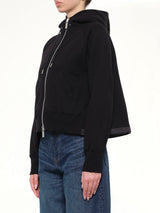 Cotton Jersey Zip Hoodie in Black