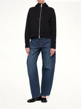 Cotton Jersey Zip Hoodie in Black