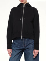 Cotton Jersey Zip Hoodie in Black