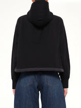 Cotton Jersey Zip Hoodie in Black