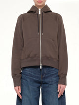 Cotton Jersey Zip Hoodie in Khaki