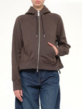 Cotton Jersey Zip Hoodie in Khaki