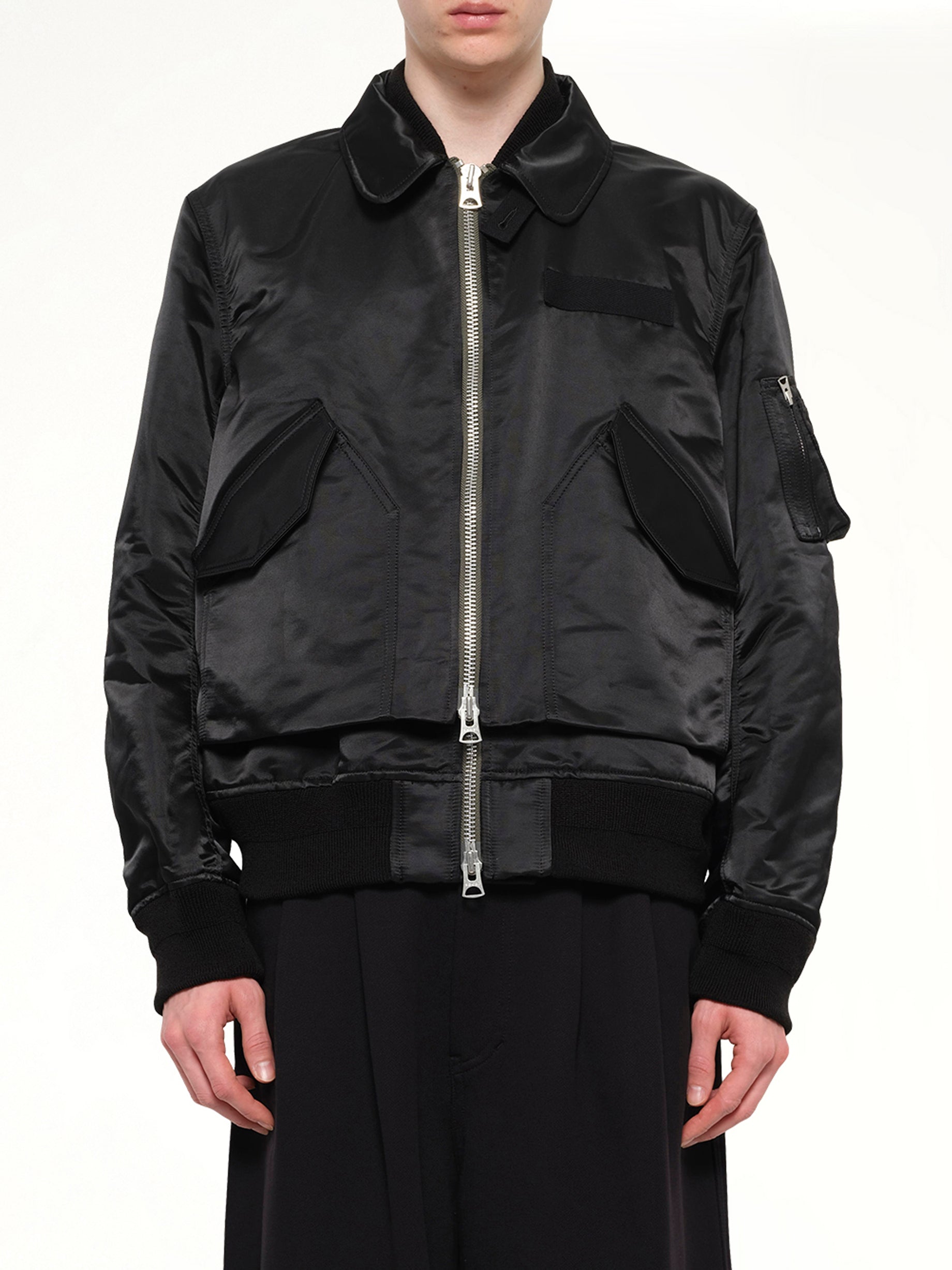 Cotton Nylon Twill Blouson in Black
