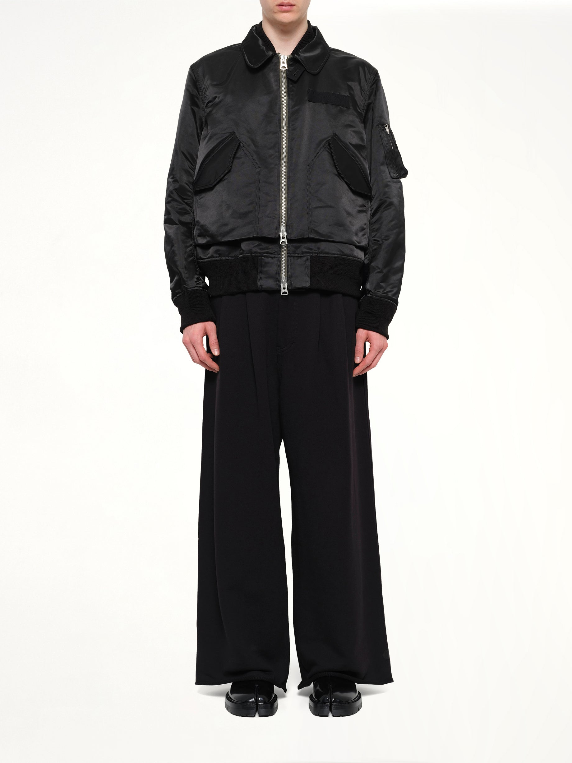 Cotton Nylon Twill Blouson in Black