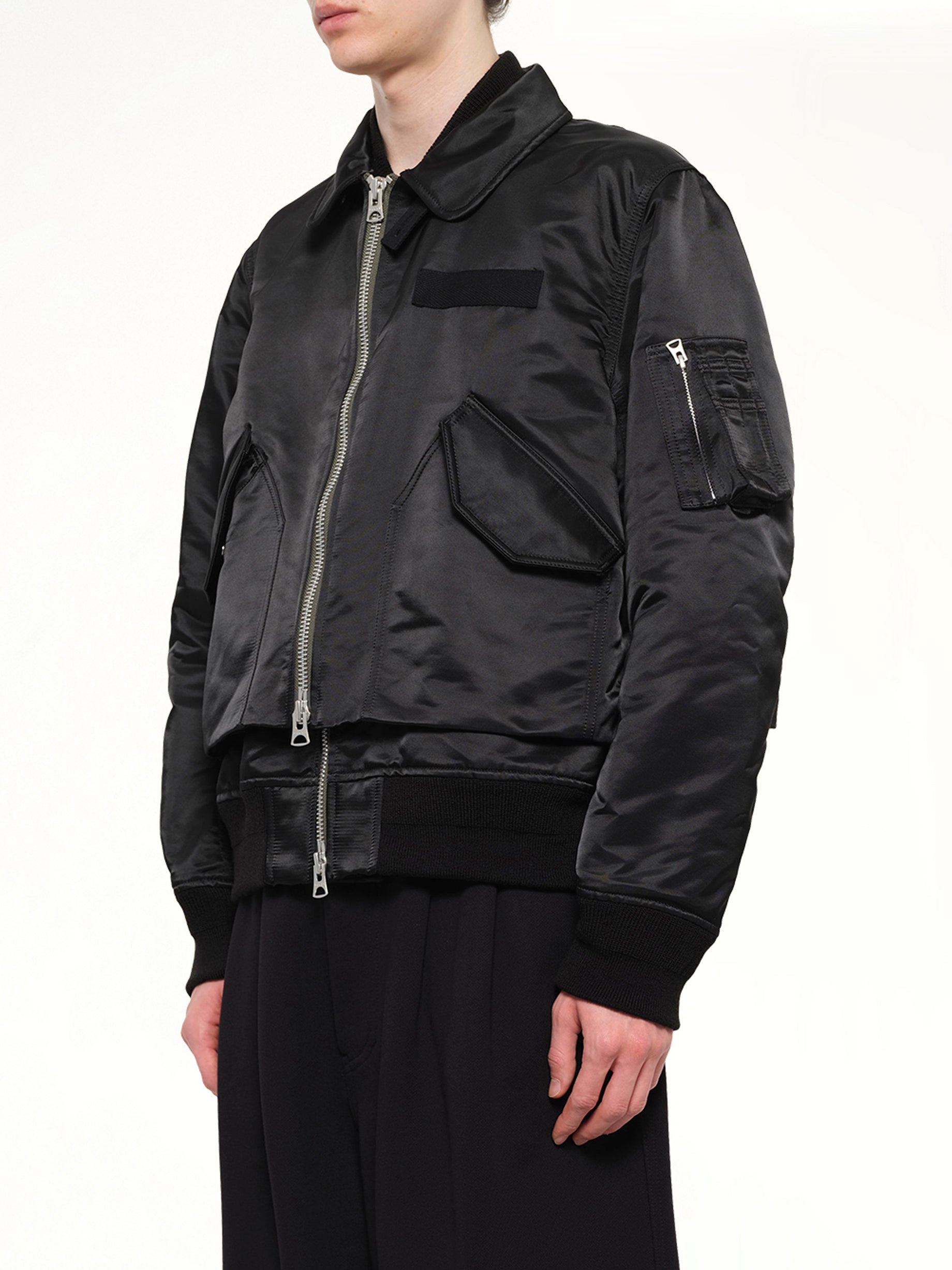 Cotton Nylon Twill Blouson in Black