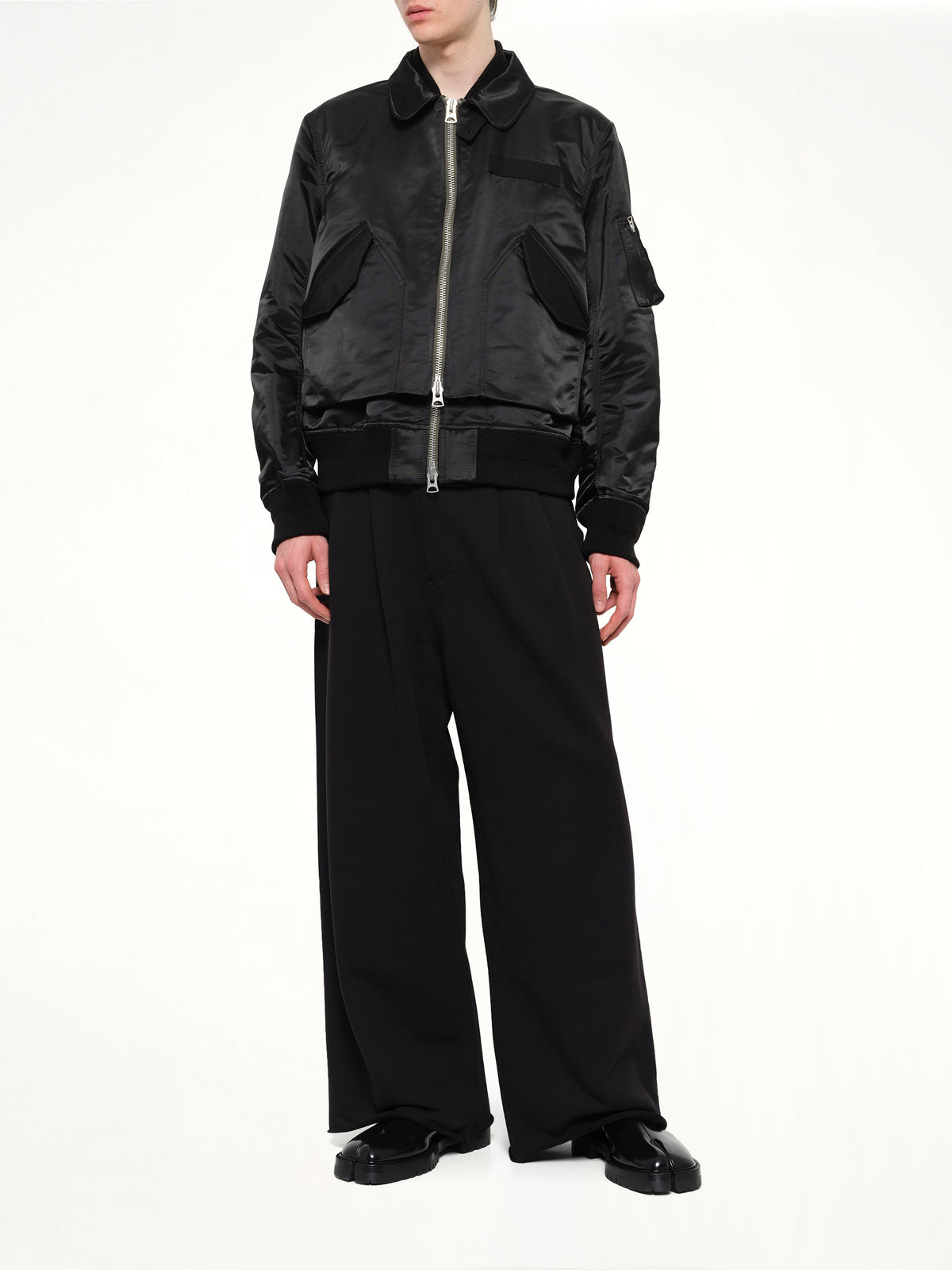 Cotton Nylon Twill Blouson in Black