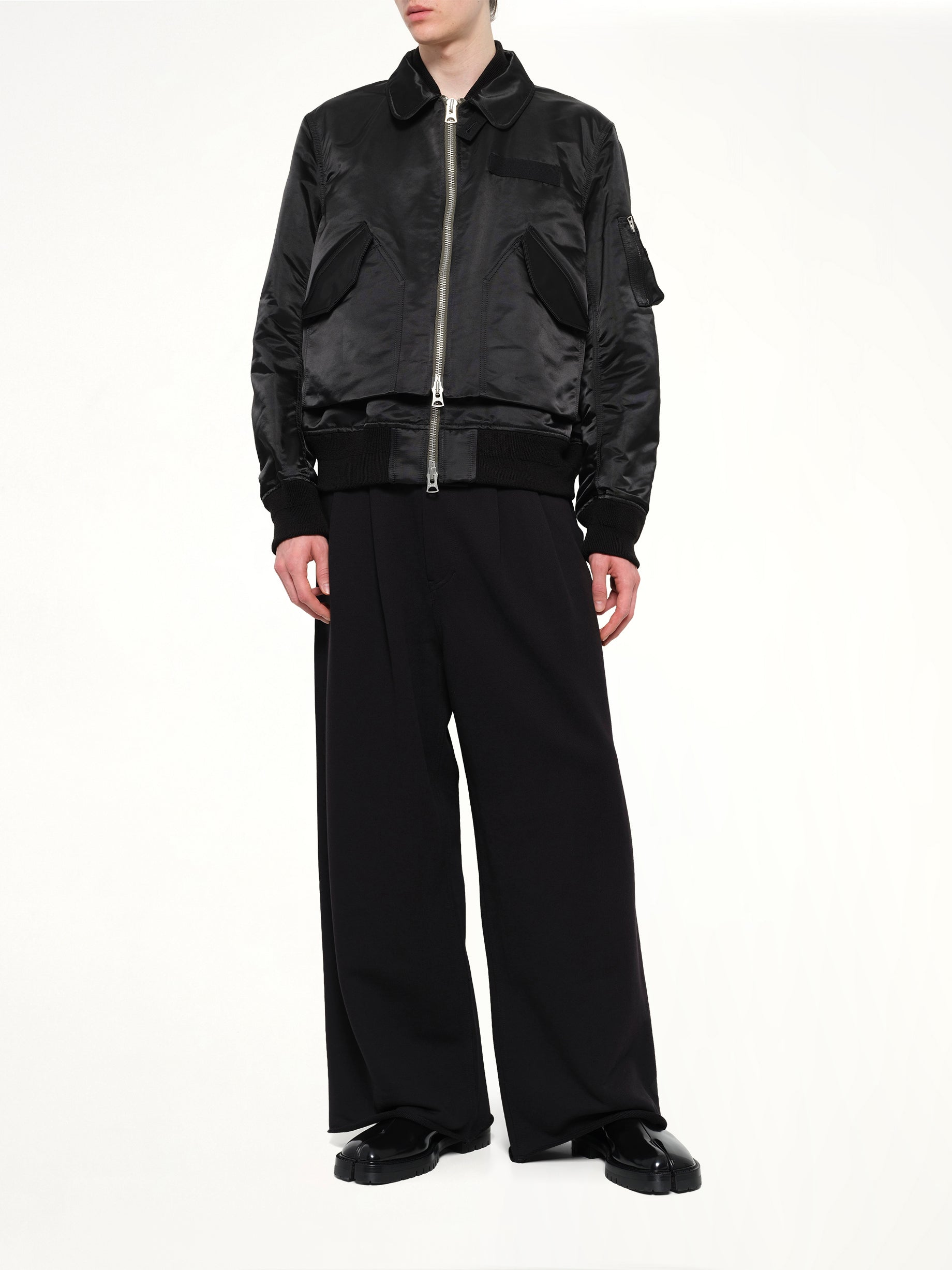 Cotton Nylon Twill Blouson in Black