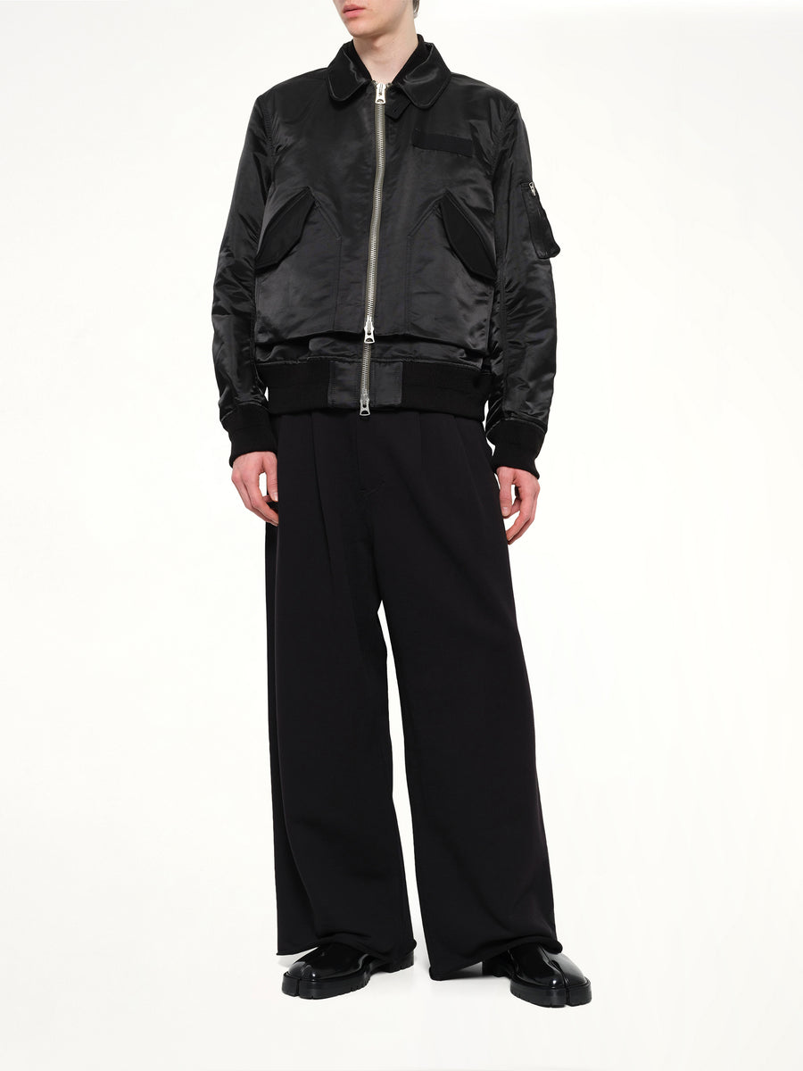 Cotton Nylon Twill Blouson in Black