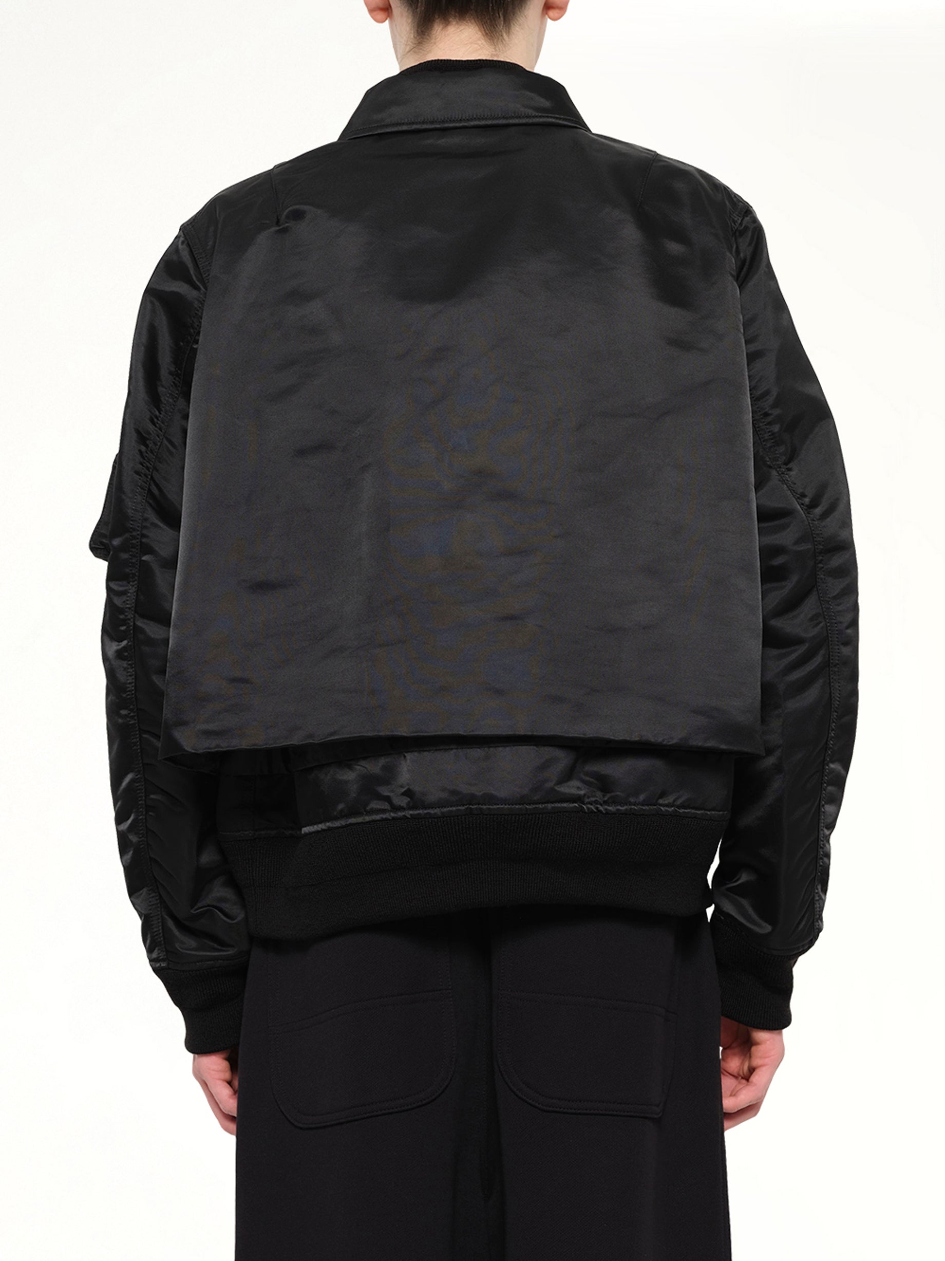 Cotton Nylon Twill Blouson in Black