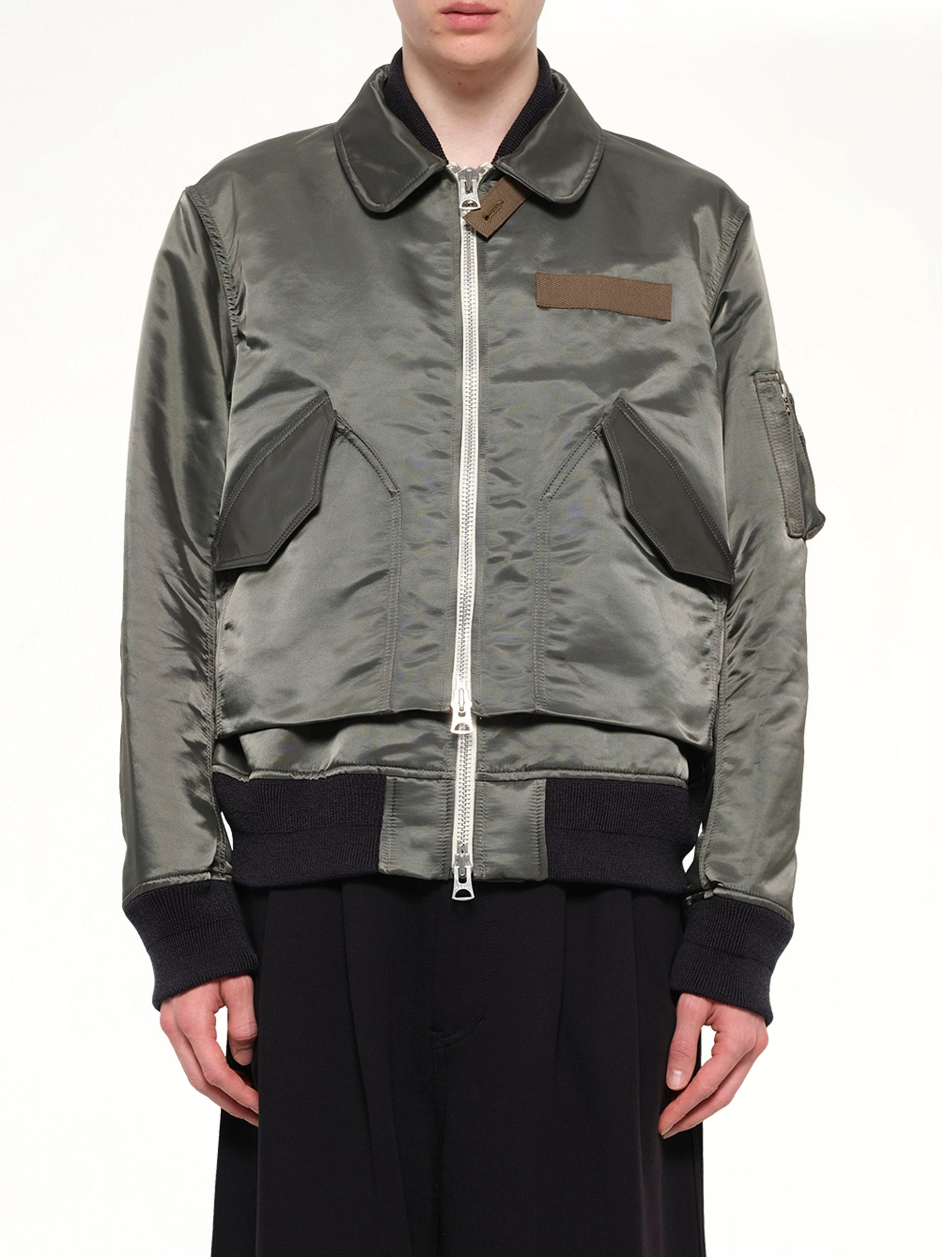 Cotton Nylon Twill Blouson in Dark Khaki