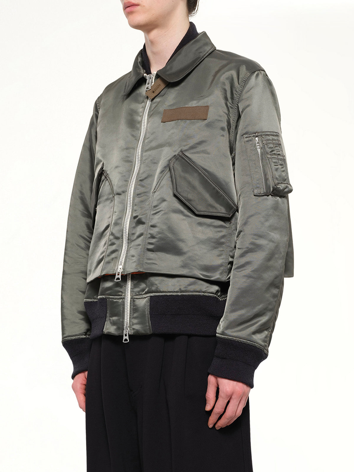 Cotton Nylon Twill Blouson in Dark Khaki