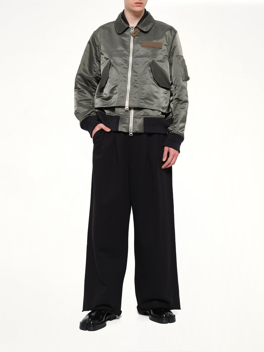 Cotton Nylon Twill Blouson in Dark Khaki