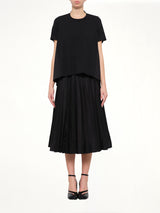 Cotton Poplin x Cotton Jersey T-Shirt in Black