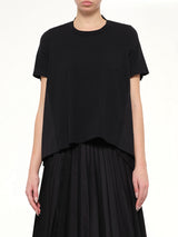 Cotton Poplin x Cotton Jersey T-Shirt in Black