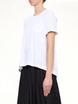 Cotton Poplin x Cotton Jersey T-Shirt in White