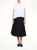 Cotton Poplin x Cotton Jersey T-Shirt in White