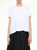 Cotton Poplin x Cotton Jersey T-Shirt in White