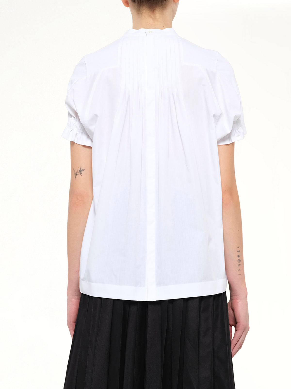 Cotton Poplin x Cotton Jersey T-Shirt in White