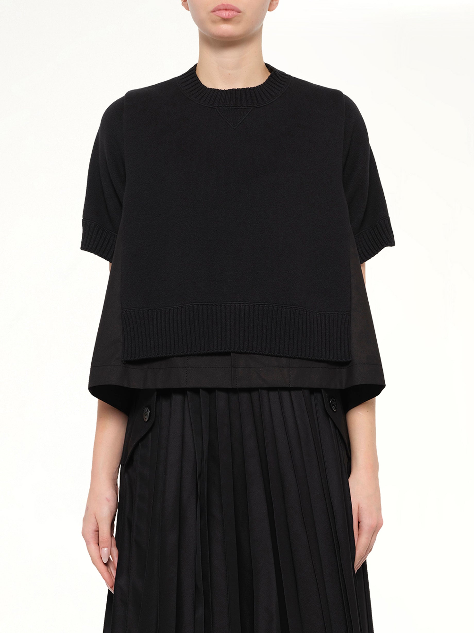 Cotton Weather x Cotton Cashmere Knit Sweater in Black