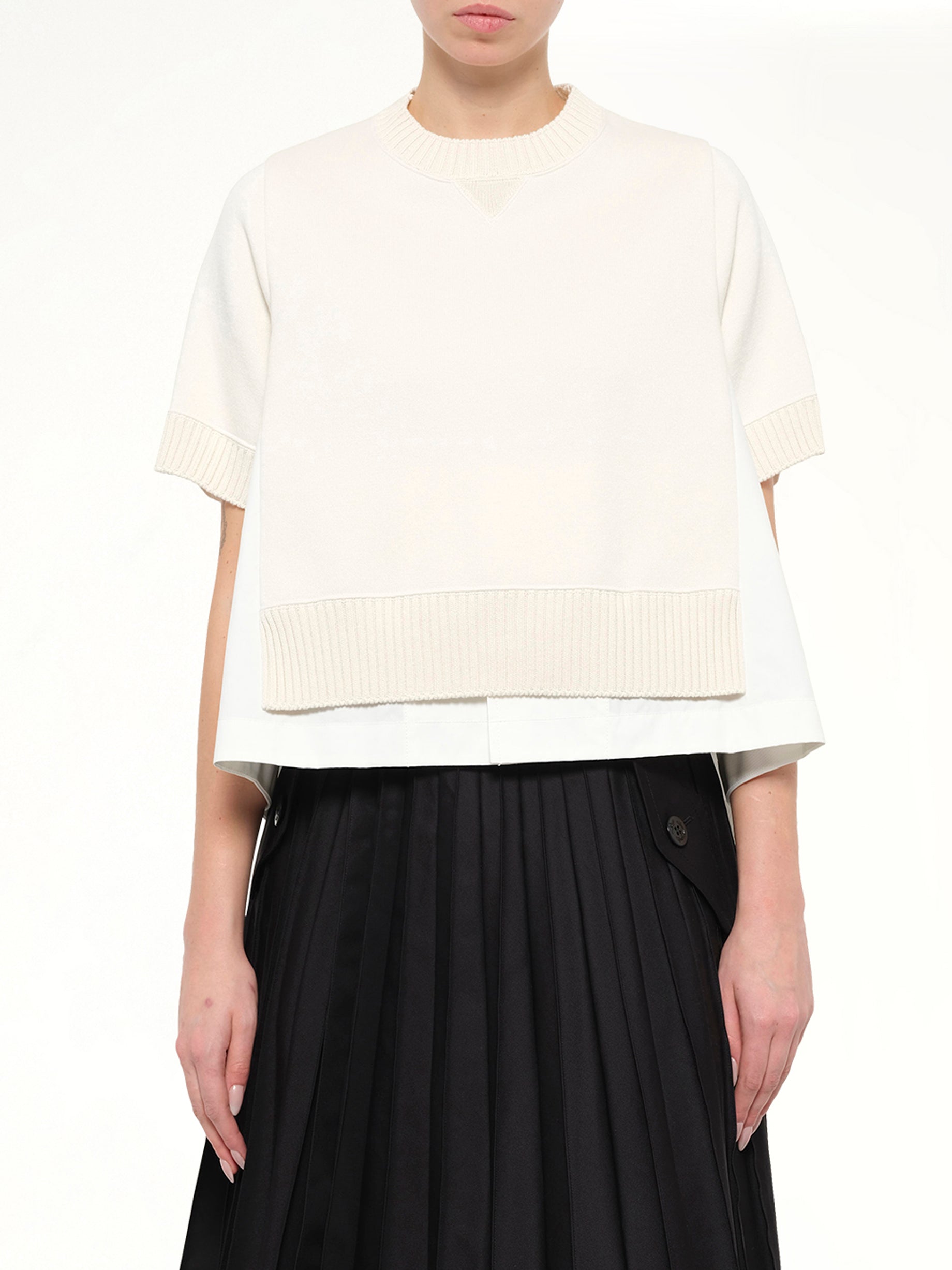 Cotton Weather x Cotton Cashmere Knit Sweater in Off White