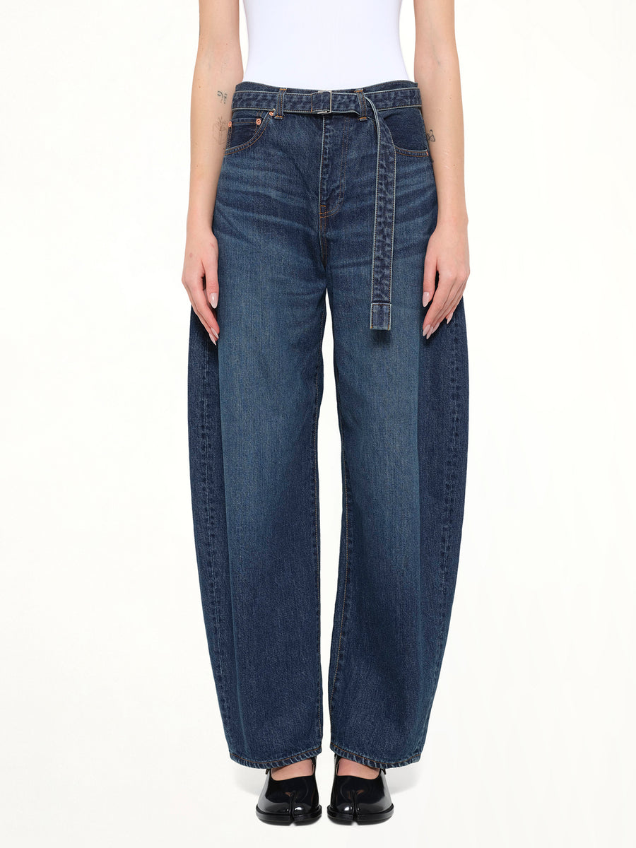 Barrel Denim Pants in Blue