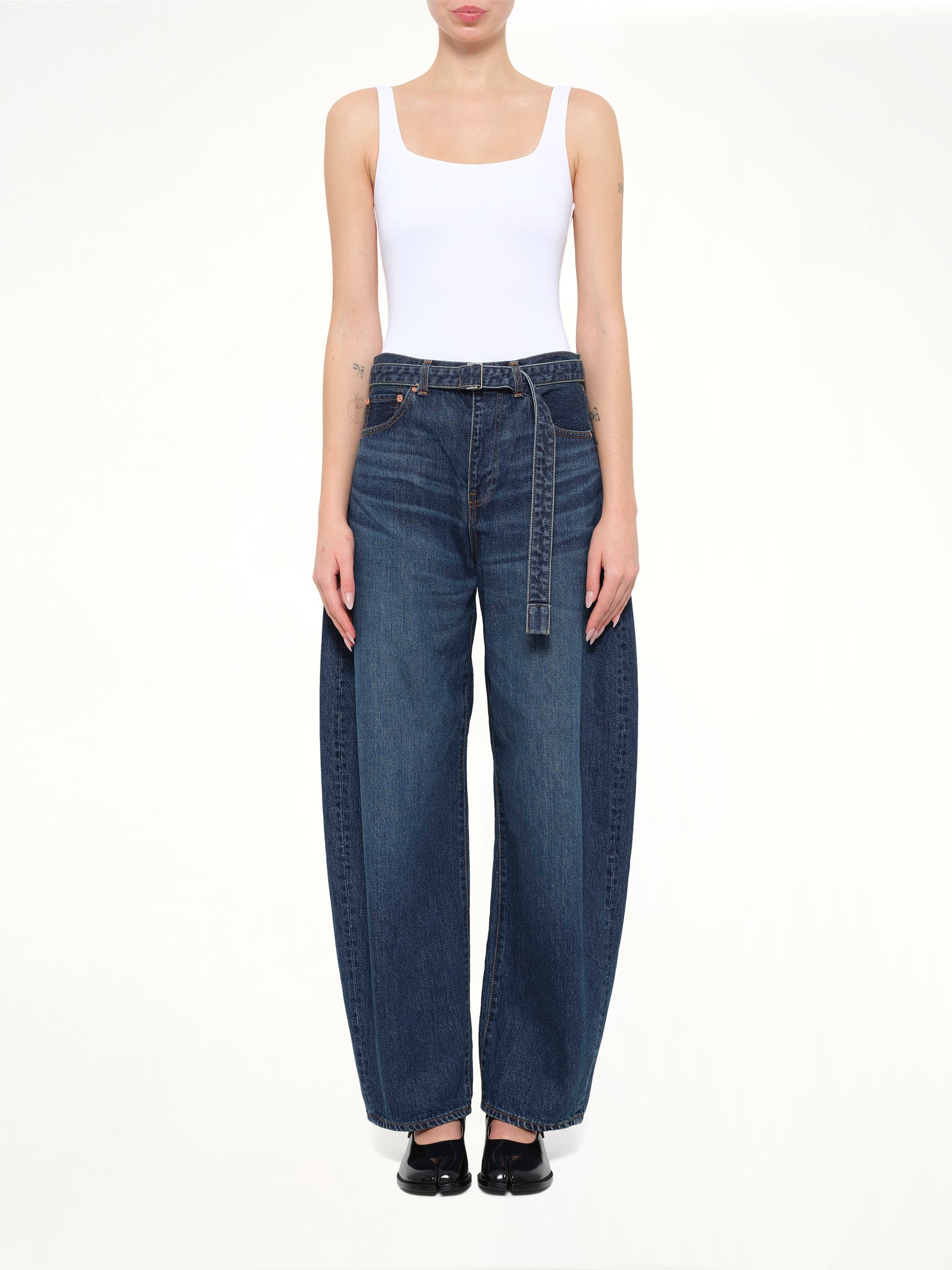 Barrel Denim Pants in Blue