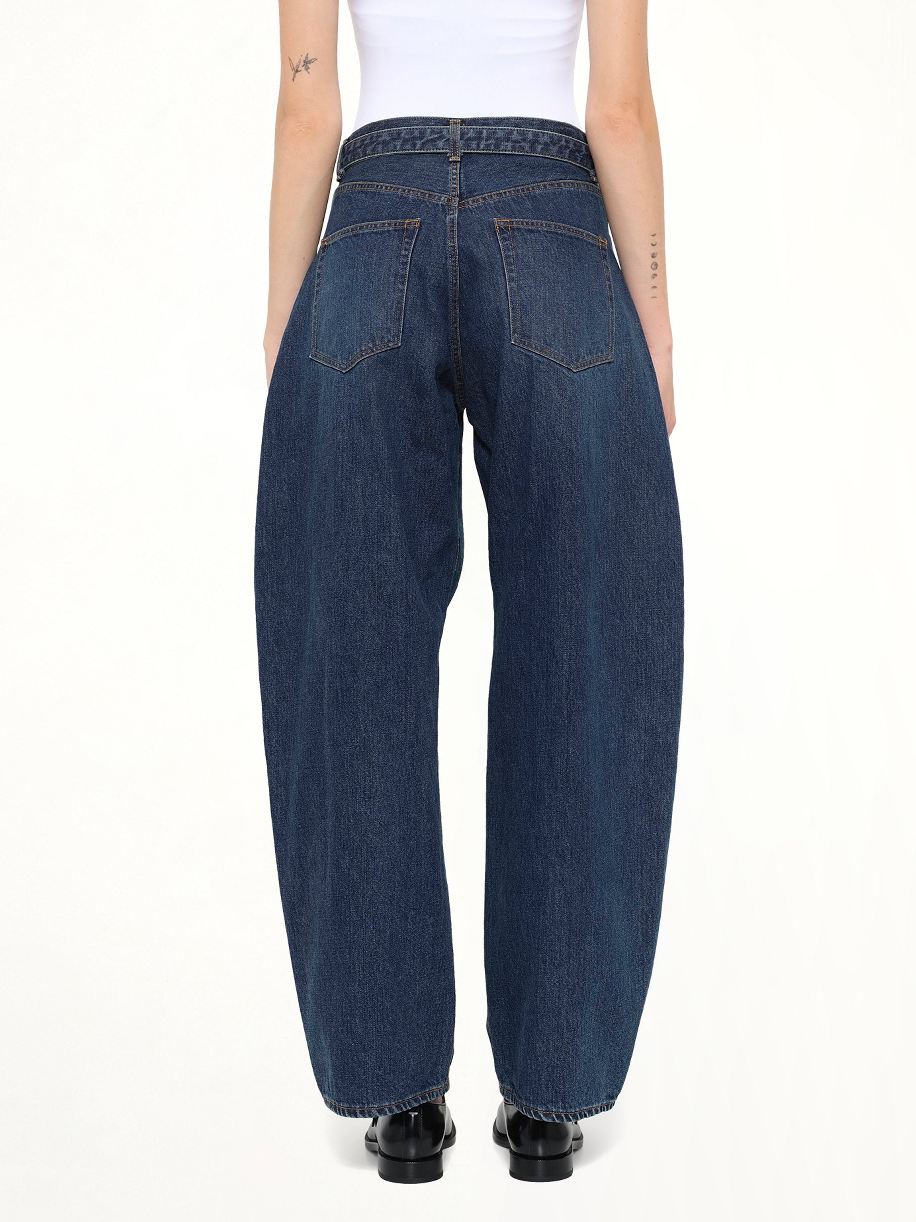 Barrel Denim Pants in Blue