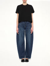 Denim x Cotton Jersey T-Shirt in Black
