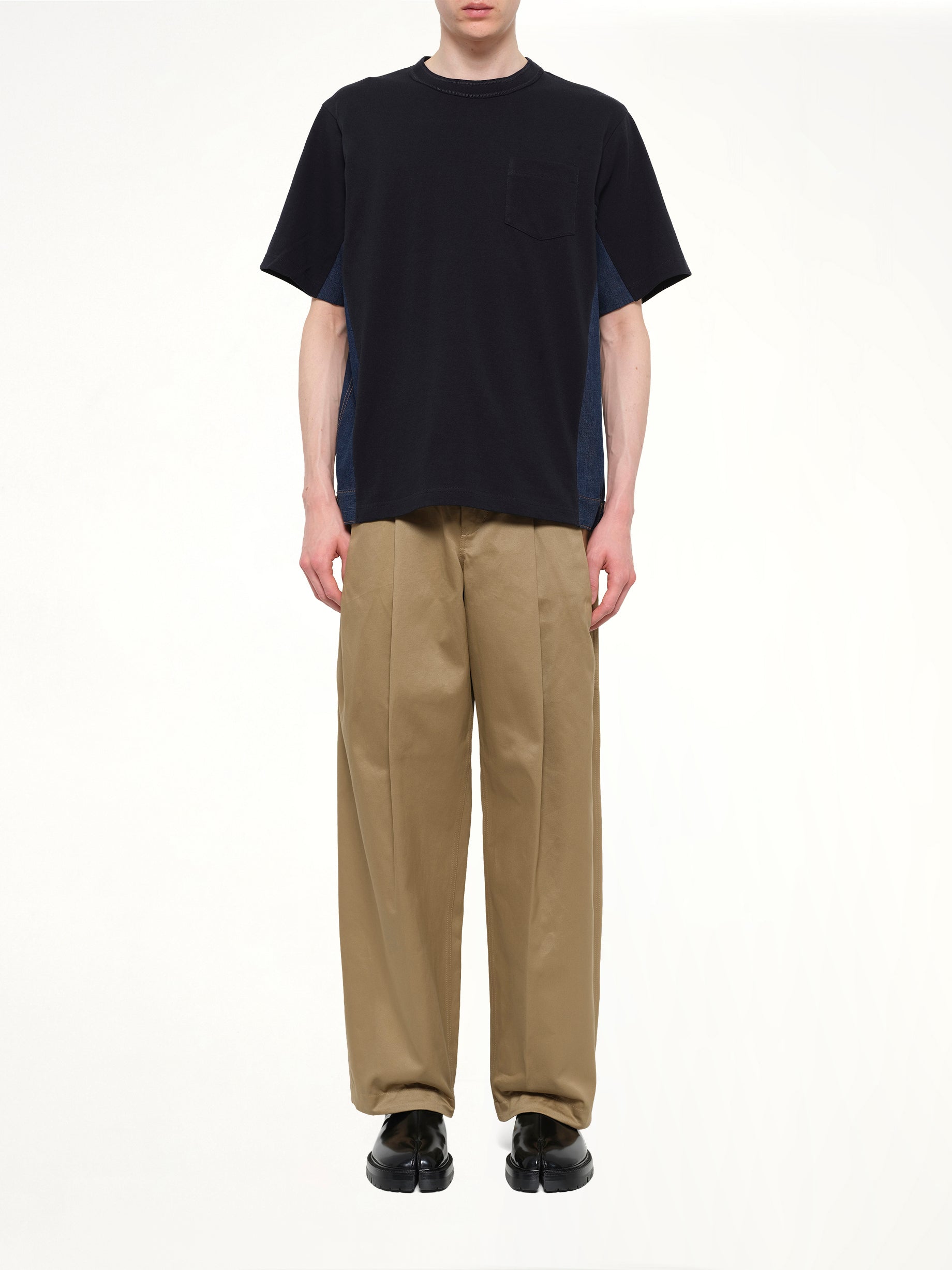 Denim x Cotton Jersey T-Shirt in Navy/Blue