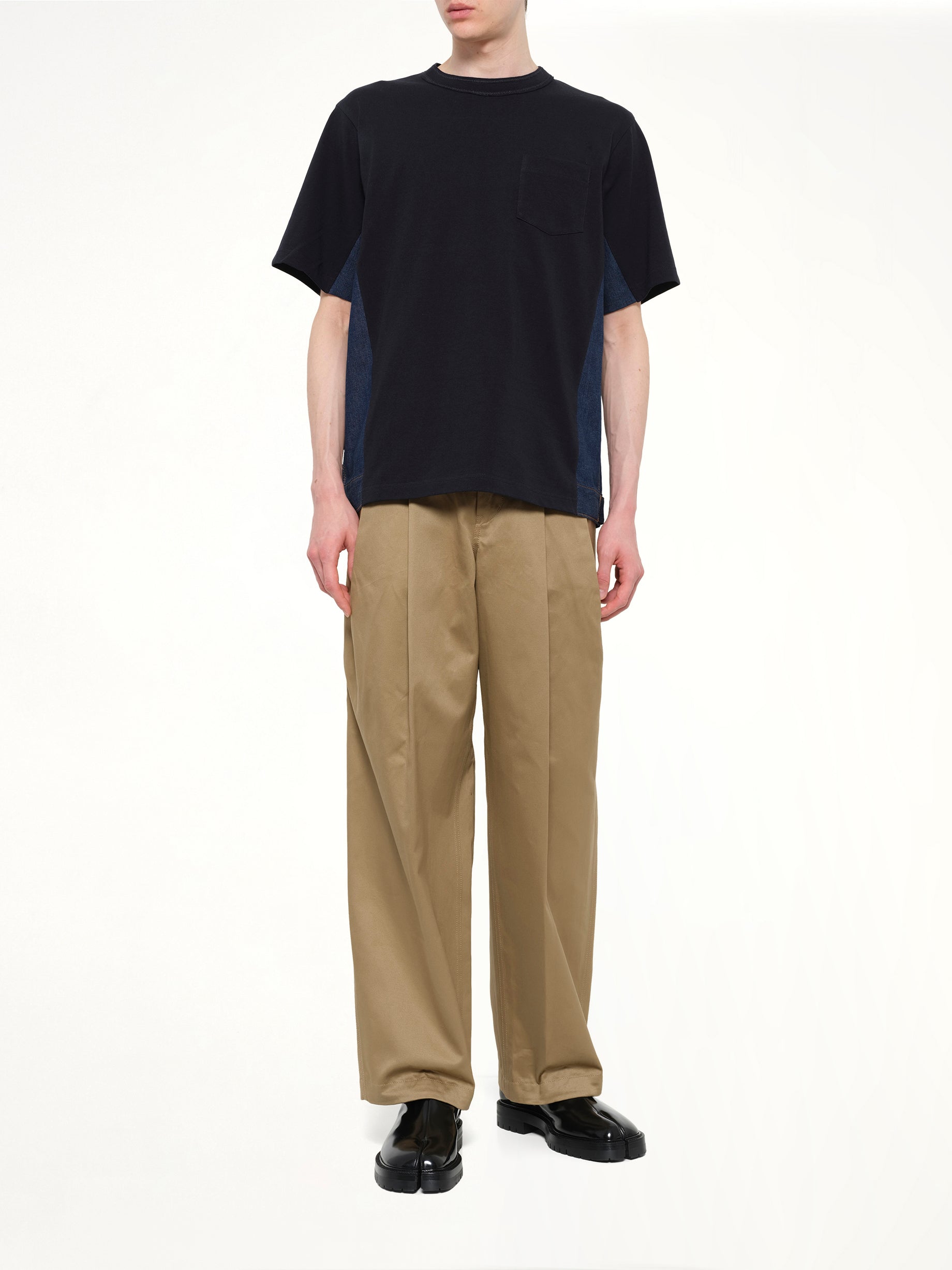 Denim x Cotton Jersey T-Shirt in Navy/Blue