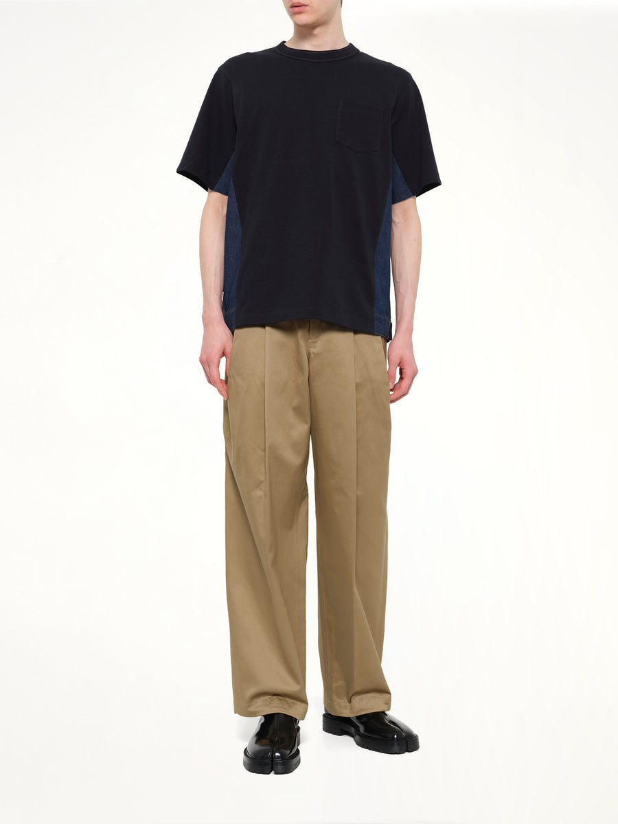 Denim x Cotton Jersey T-Shirt in Navy/Blue