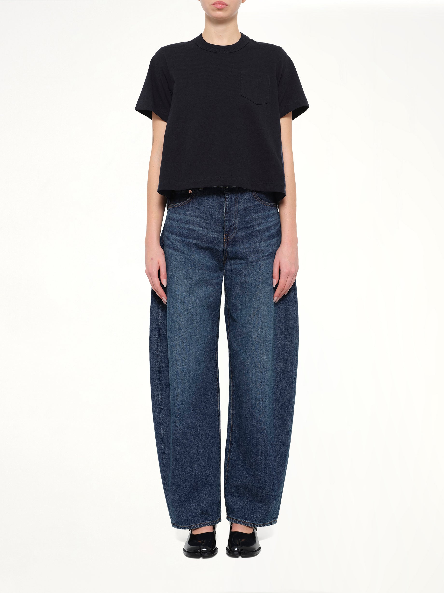 Denim x Cotton Jersey T-Shirt in Navy/Blue