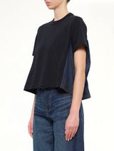 Denim x Cotton Jersey T-Shirt in Navy/Blue