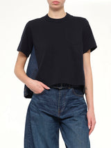 Denim x Cotton Jersey T-Shirt in Navy/Blue