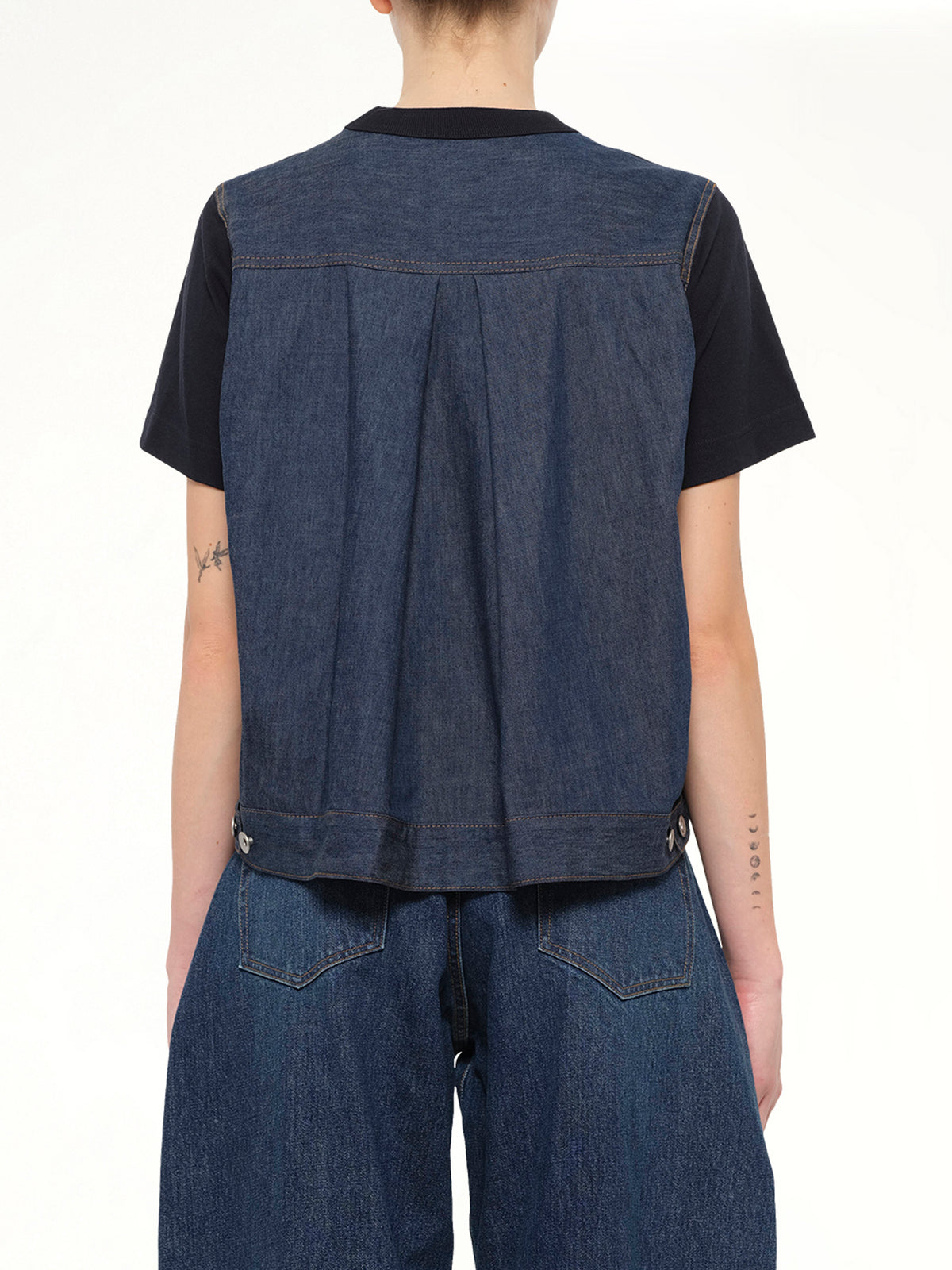 Denim x Cotton Jersey T-Shirt in Navy/Blue