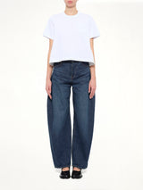 Denim x Cotton Jersey T-Shirt in White/Off White