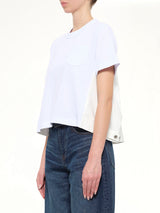 Denim x Cotton Jersey T-Shirt in White/Off White