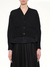 Denim x Knit Cardigan in Black