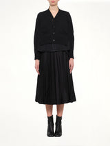 Denim x Knit Cardigan in Black