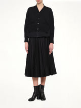 Denim x Knit Cardigan in Black