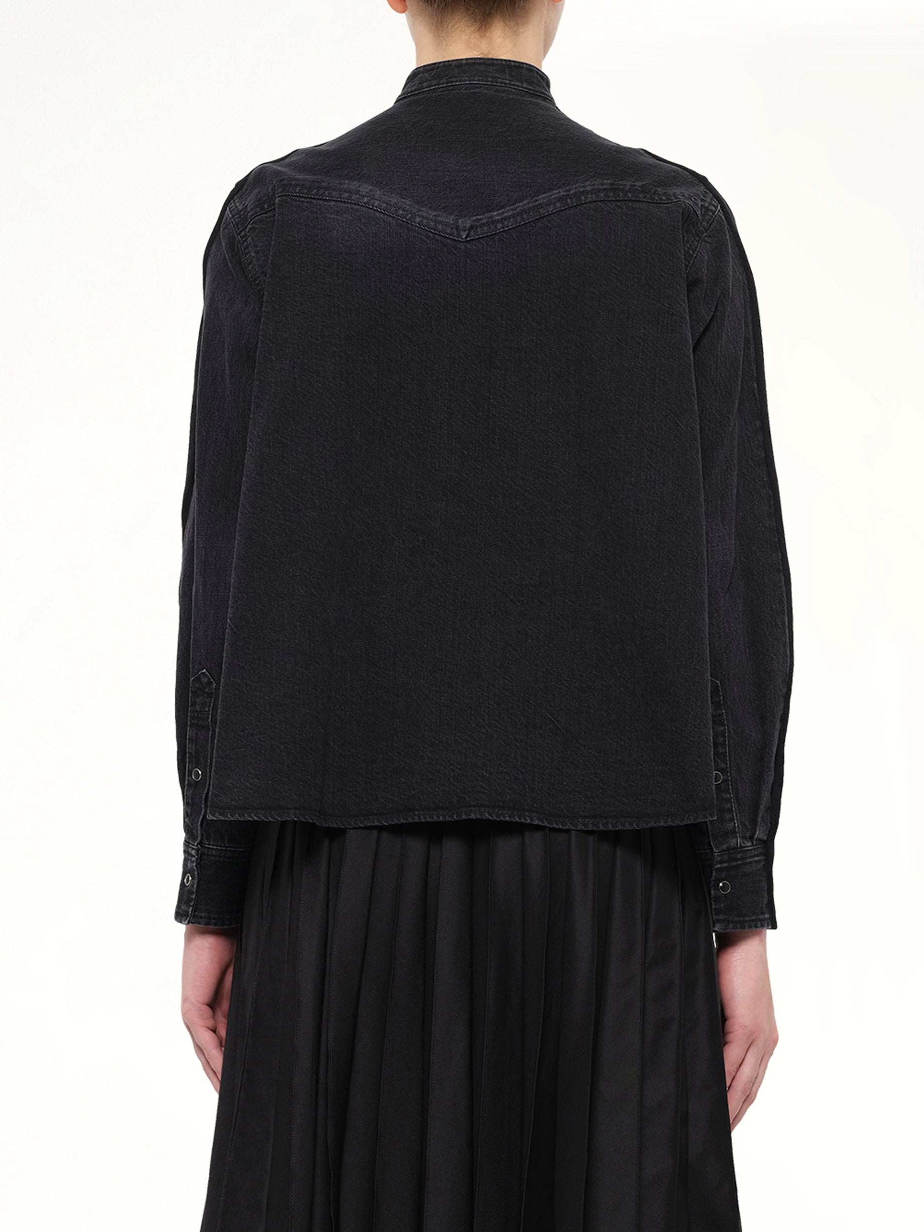 Denim x Knit Cardigan in Black