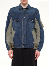 Denim x Nylon Twill Jacket in Blue