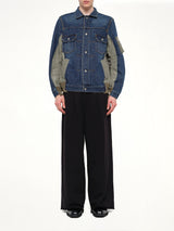 Denim x Nylon Twill Jacket in Blue
