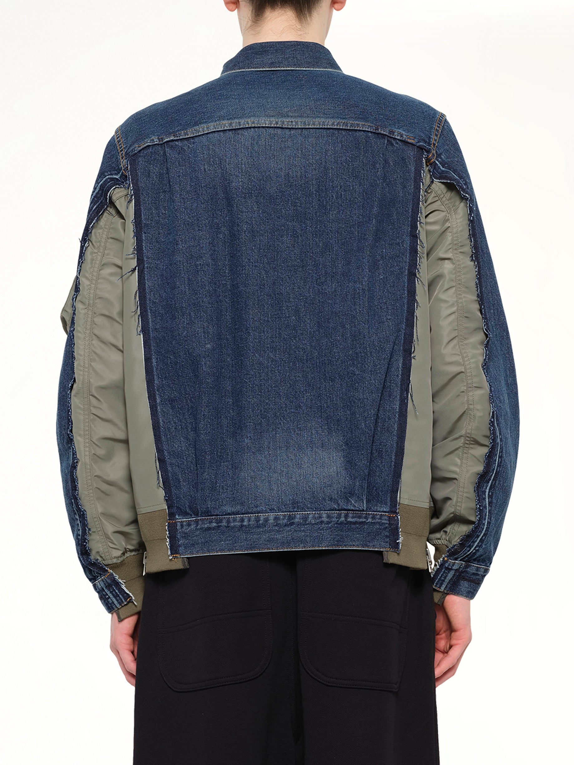 Denim x Nylon Twill Jacket in Blue